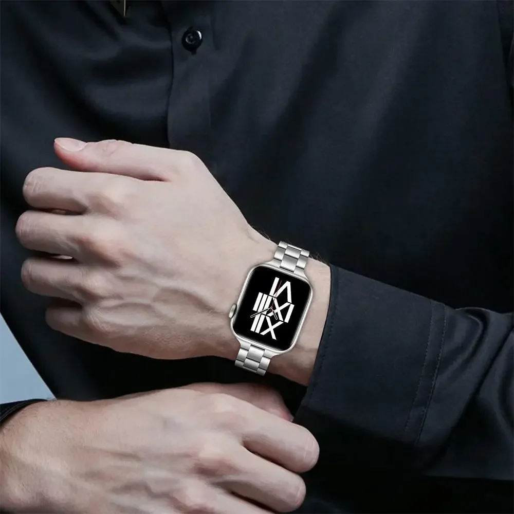 الفولاذ المقاوم للصدأ ربط سوار ل سوار ساعة يد آبل 6 7 8 SE 40 مللي متر 41 مللي متر 44 مللي متر 45 مللي متر 49 مللي متر المرأة سليم حزام ل IWatch 5 4 اكسسوارات