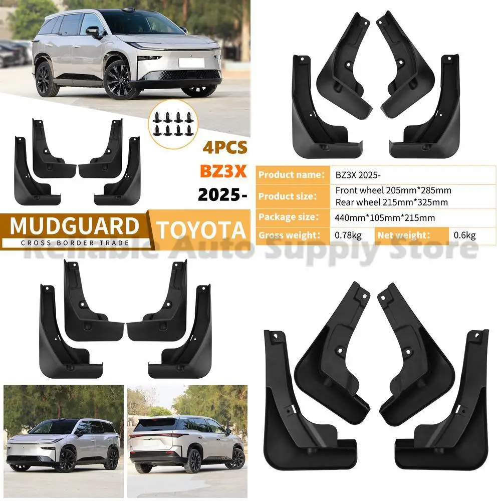 

For Toyota bZ3X 2025 Mud Flaps Rubber Fender Liner Front Rear Wheel Auto Car Accessories Drop Shipping Premium Quality Durable P