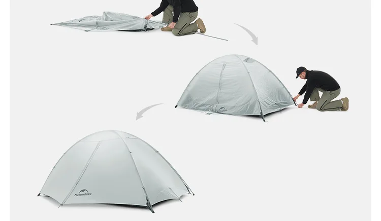 Naturehike 2026 Neues Ultraleichtes Wasserdichtes Atmungsaktives Zwei-Personen-Wanderzelt Outdoor Sechs-Fenster-Campingzelt mit Schnellaufbau – Detail 4