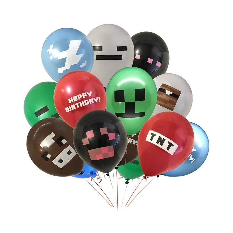 

My World 24 Pcs Topper Balloons Cartoon Game Decorations Hot Game Theme DIY Baby Decoration Kids Birthday Party