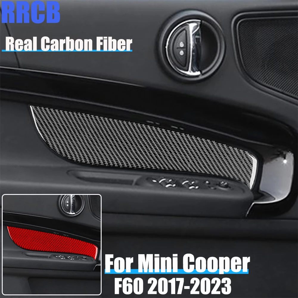 

Настоящее углеродное волокно, автомобильные аксессуары, отделка панели передней двери, декоративная мягкая наклейка на чехол для MINI F60 Countryman/Cooper 2017-2023