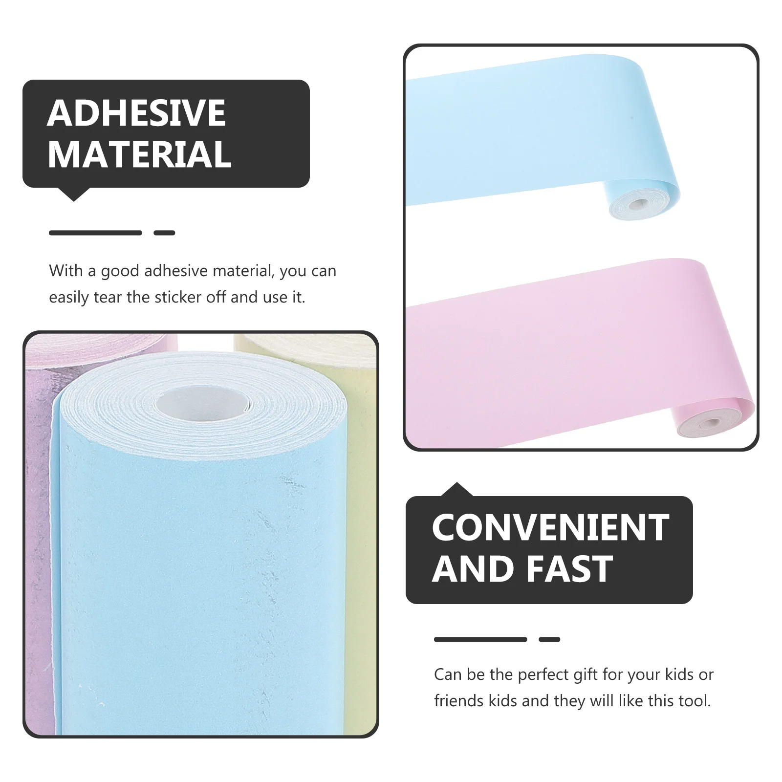

3 Rolls Print Paper Labels The Sign Sticker Marking Correction Tape Removable Student