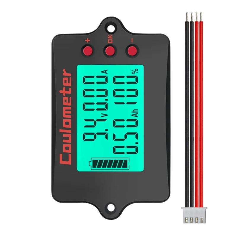 W2E3 8-120V Battery Monitors with Backlit Display Coulomb Meter Coulometer Digital Voltmeter Ammeter Battery Capacity Tester