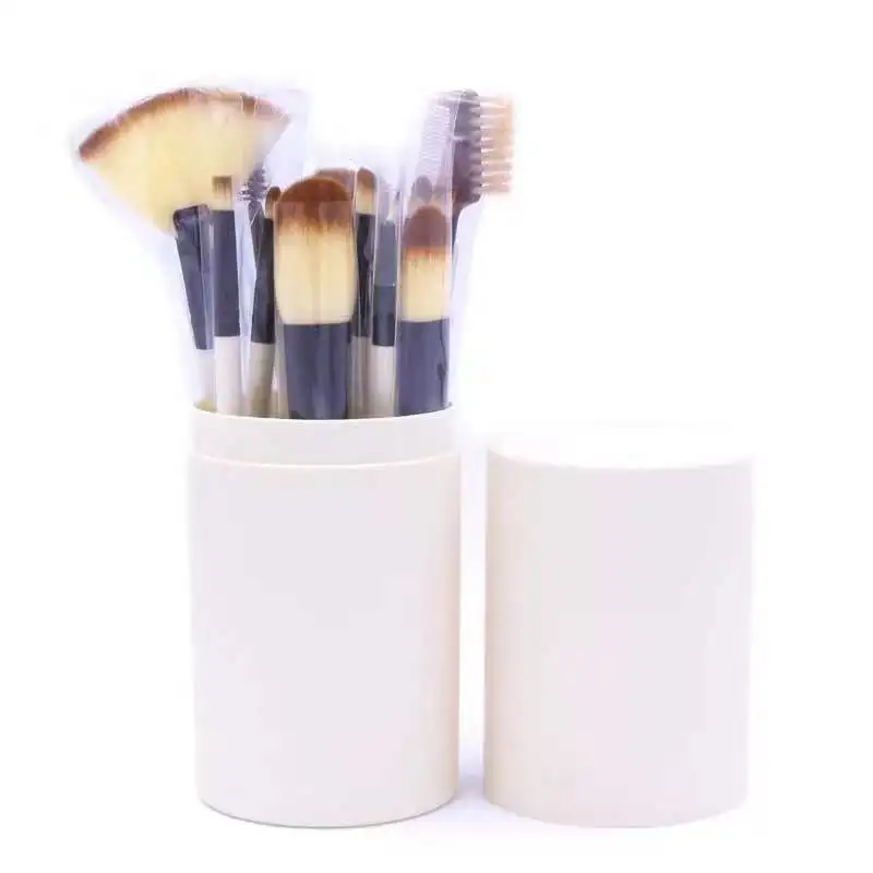 12 Piece Beauty Drifting Sand Inner Diamond Plastic Handle Colorful Powder Brush Makeup Tool Set