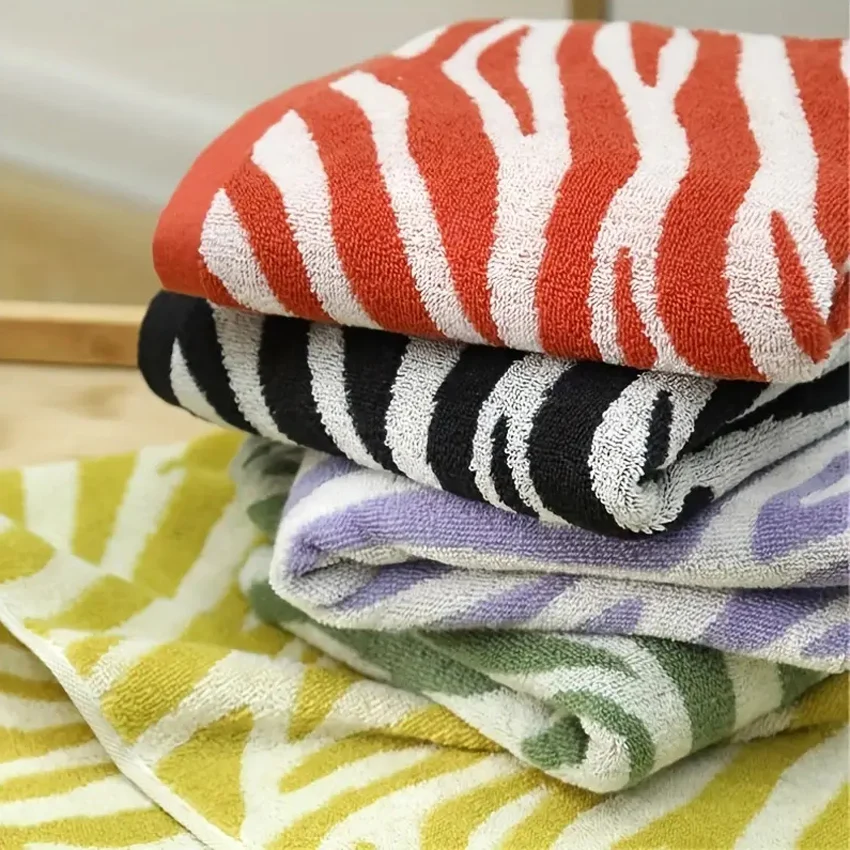 Striped Tiger Pattern Hand Towel Cotton Soft Skin-friendly Face Towel Quick-drying Absorbent Towel For Home Bathroom 29*13in