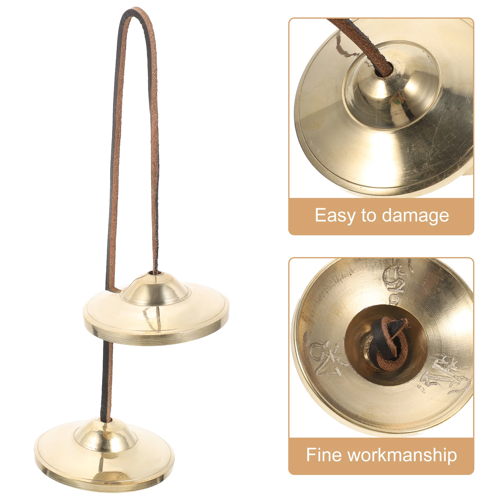 

Bronze Cymbal Lightweight Percussion Instrument Handbell Musical Metal Handbells Copper Affordable
