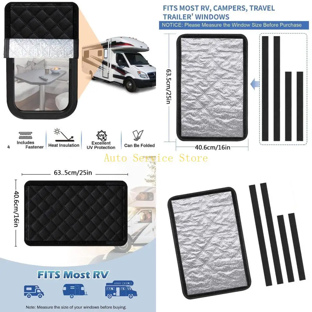 

462A Aluminum Foil RVs Sunshade Curtain For Window Doors Blocks Sunlight Protects Privacy Window Shades Curtains Easy Install