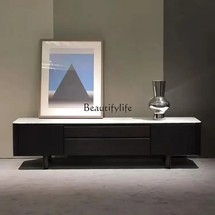 

LJY*Italian minimalist large apartment TV cabinet simple villa living room marble high-end TV cabinet