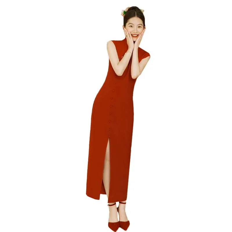 Cheongsam Toast Dress Retro Wedding Dress For Brides Small Split Slimming And Slimming Improved Cheongsam  Customized