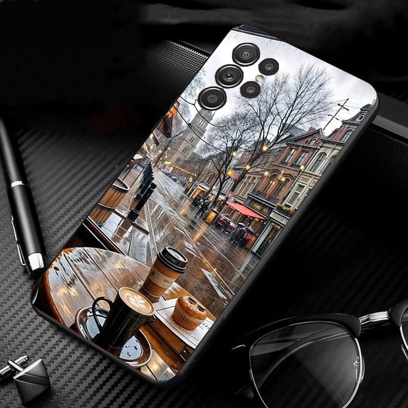

Phone Case For Samsung Galaxy S25 S24 S23 S22 S21 Ultra S24 S23 S22 S21 S25 Plus S24 S20 FE Coffee Cafe night Aesthetic