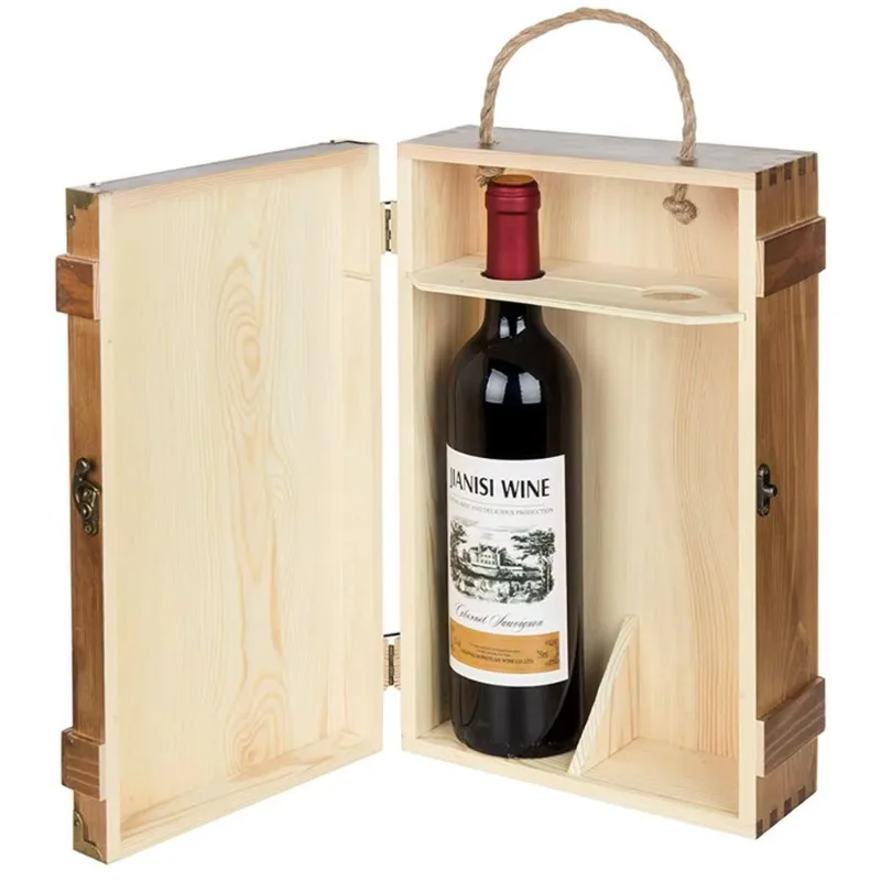 

Wine Gift Box Holder Shadow Box Wooden Beer Soda Cans Bottle Wine Red Barbed Wire Wooden Wine Box