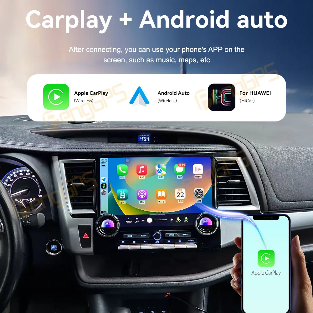 For Toyota Highlander 2015–2021 Android Car Radio Multimedia Video Wireless Carplay Autoradio Stereo GPS Navigation Head Unit