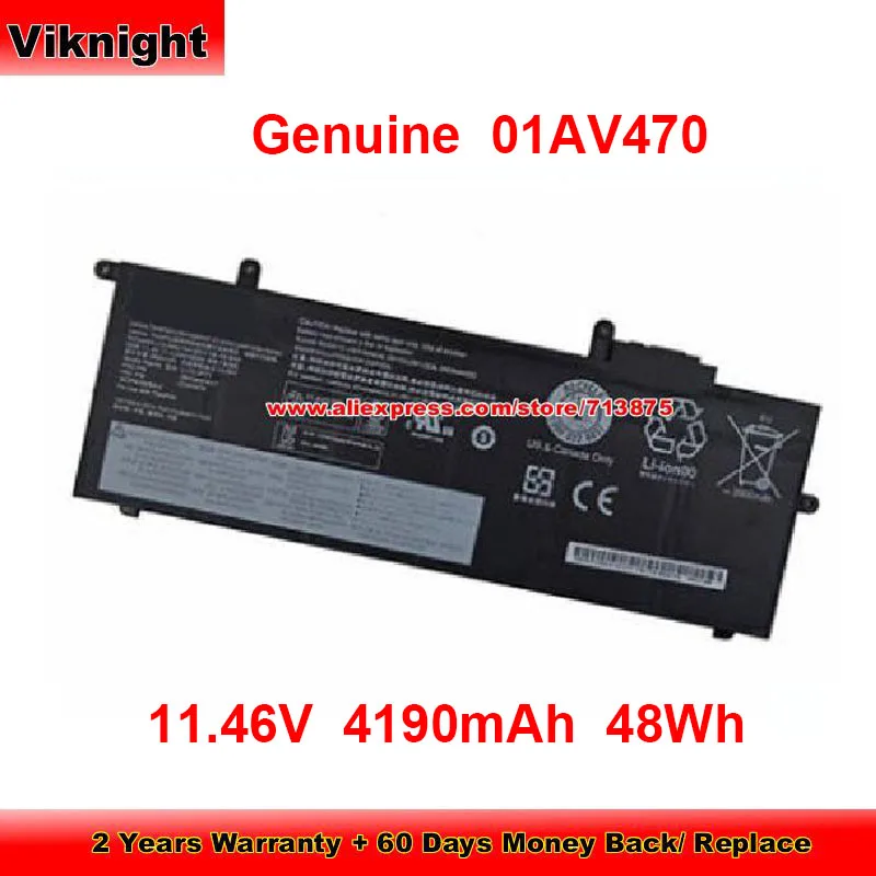 Genuine 01AV470 Battery SB10K97618 for Lenovo ThinkPad X280 CHK X280-20KES01S0 X28020KFA000CD L17C6P71 11.46V 4190mAh 48Wh