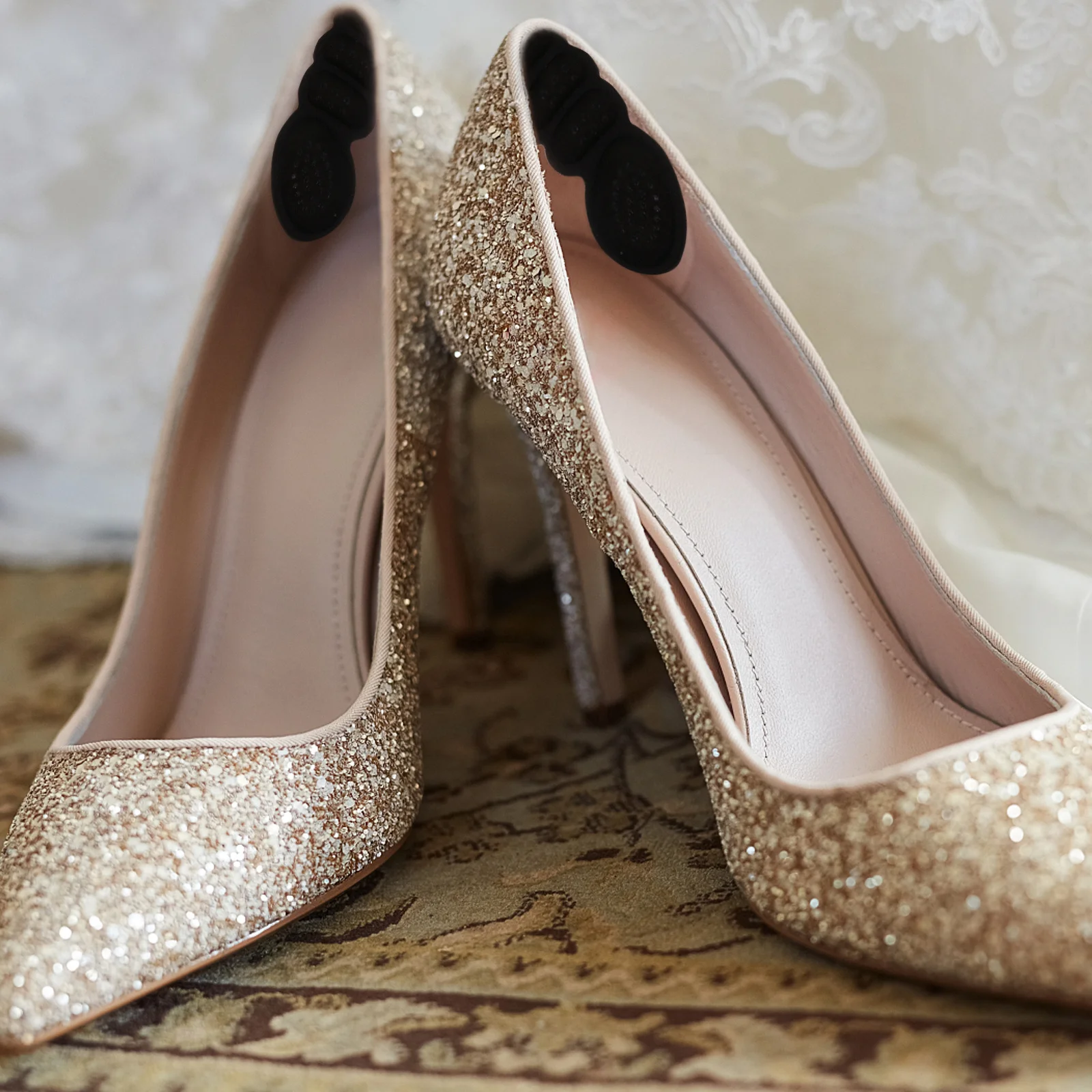 

6pcs Heel Cushion Pads Anti-Slip Shoe Inserts Self-Adhesive Insole Liners For High Heels Loose Shoes Foot Care Tool Heel Grips