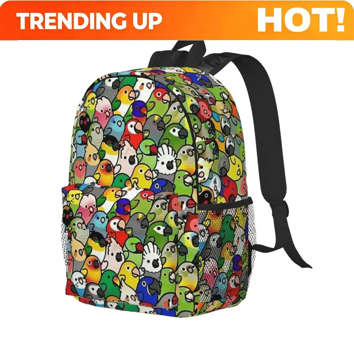 Custom Bag Birds Cockatiel Budgie Parrot Backpack Student Boys Girls BookBag Kids School Bag Computer Shoulder Bags For Men Wome