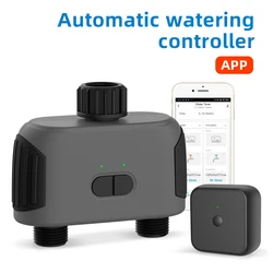Smart Tuya Bluetooth Garden Water Timers Rain Delay Programmable Dual Way Automatic Irrigation Timer with with WiFi Gateway