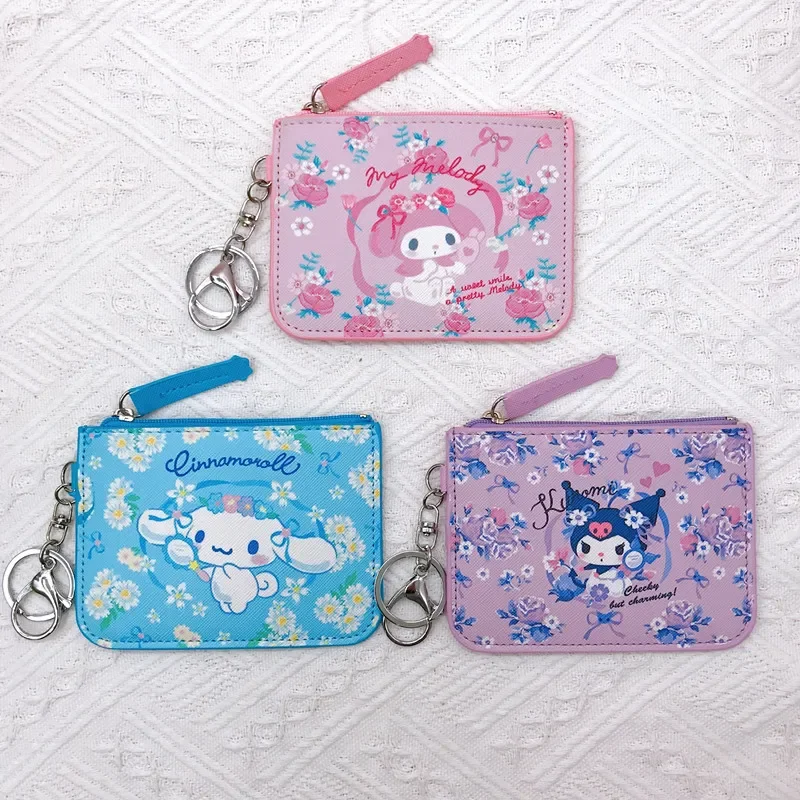 

Hello Kitty Purse Melody Coin Pouch Clutch Bag Kids Purses Cute Wallet Kuromi Key Ring Card Holder Pures and Bags Mini Purse