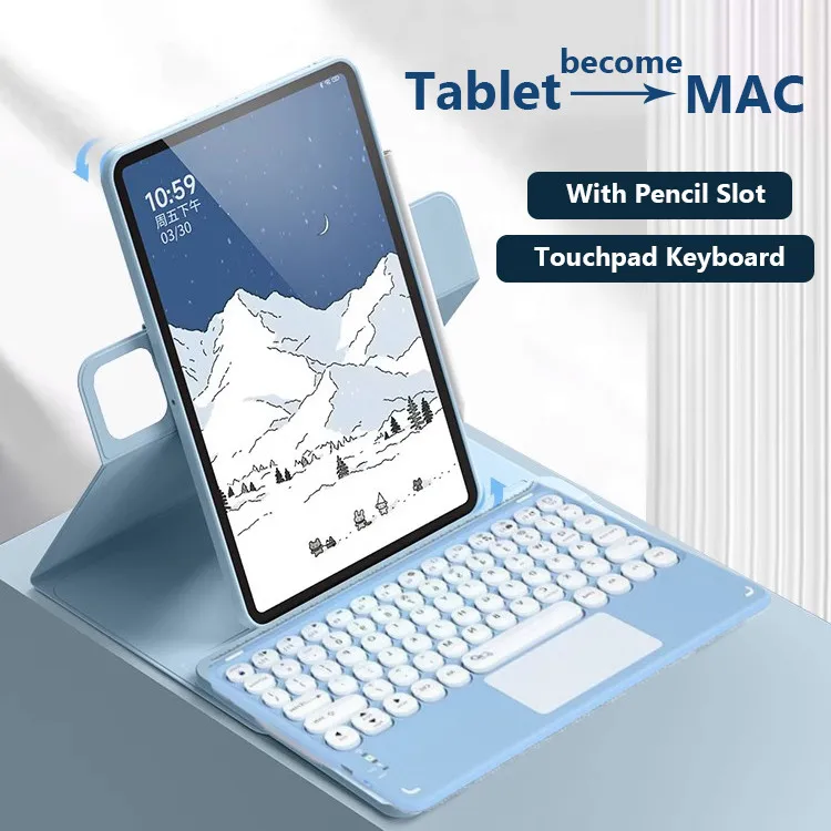 

Клавиатура с сенсорной панелью для Huawei Matepad 11,5 дюйма 2025 BTKR-W00 SE 11 2024 11,5 S Air 11,5 Pro 11 10,4, магнитный чехол с слотом для карандашей