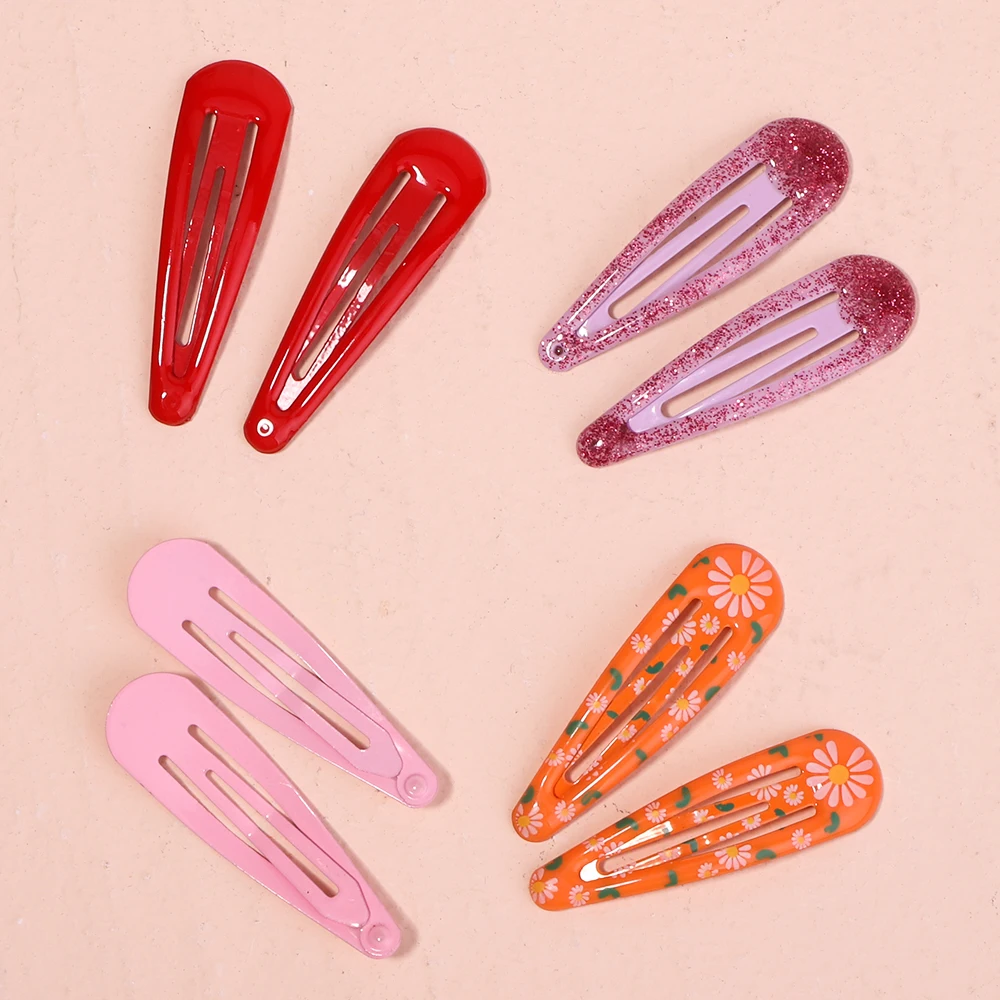 10Pcs/Set Fashion Solid Color Sparkly BB Clip Cute Barrettes Sparkling Headwear Kids Safety Hairpin Party Hair Accessories Gift