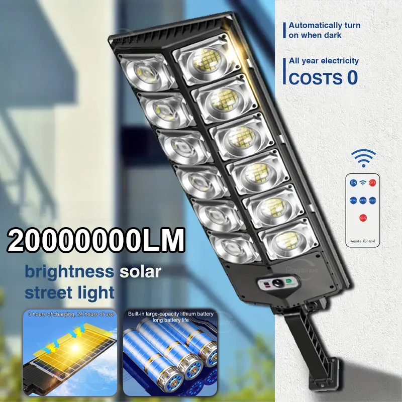 Super mocny zewnętrzna lampa solarna słoneczne światła uliczne LED z 3 trybami czujnika ruchu bezpieczeństwa do montażu na ścianie reflektor do