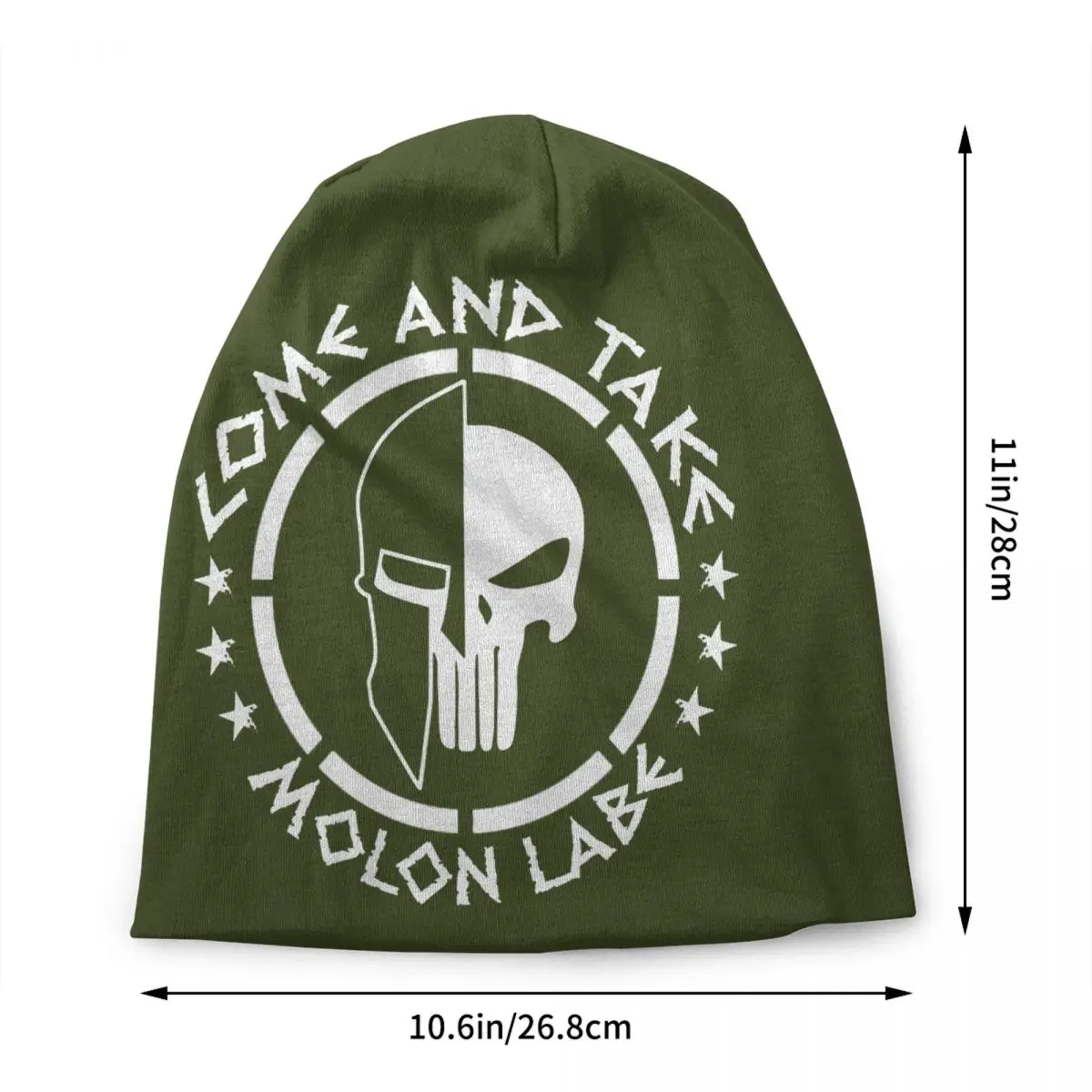 Custom Sparta Molon Labe Spartan Skull Beanie Cap Unisex Winter Warm Bonnet Homme Knitted Hats Cool Outdoor Skullies Beanies Cap