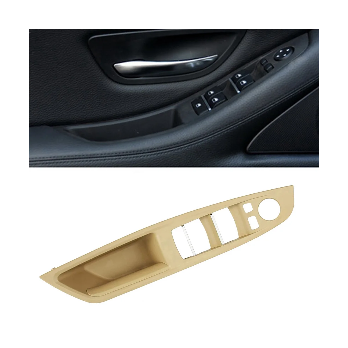 For 5 Series F10 F11 2010-2016 Front Left Car Interior Inner Door Handle Panel Trim Cover 51417225875 LHD Beige