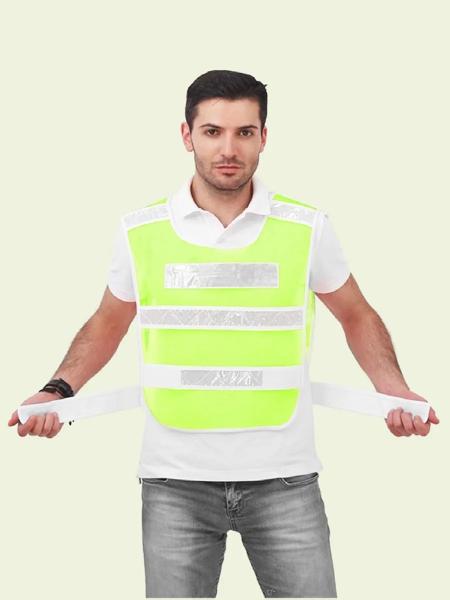 Summer Sleeveless Reflective Safety Vest High Visibility Adjustable Security Jacket Workwear Night Work for Adults