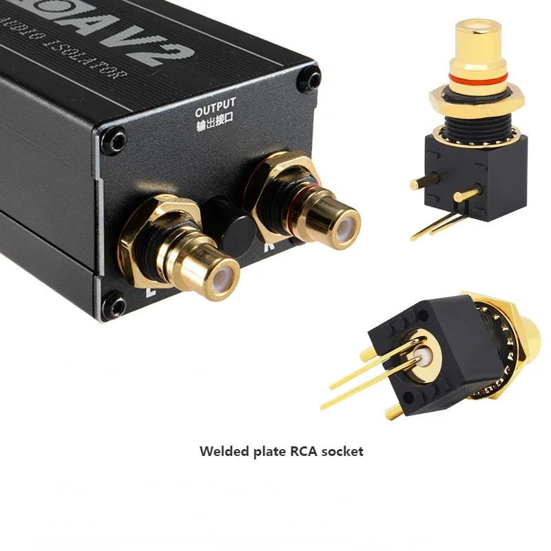 Isolator sinyal Audio RCA-2, Input dan Output RCA Filter akustik arus Audio