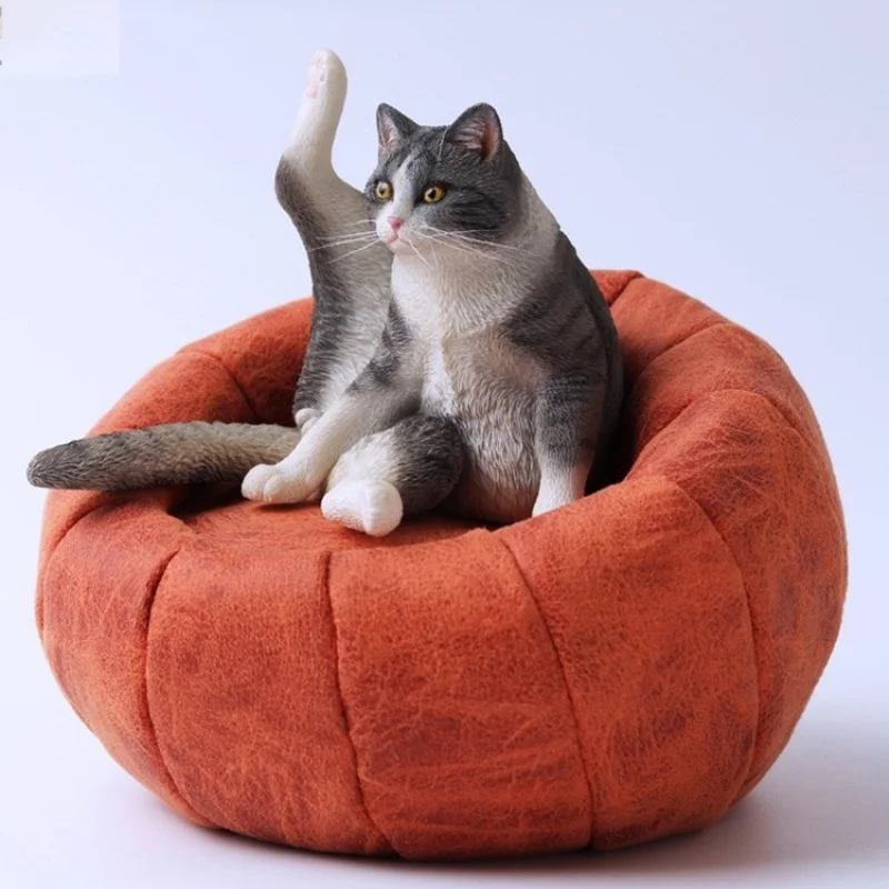 New4.0Lazy cats Realistic Orange Tabby Figurine, Cute Decorative Item  Desktop and Car Interior