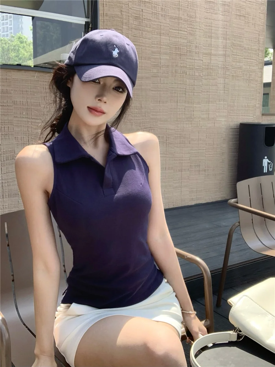 

Женский модный укороченный топ без рукавов Slim Fit для весны, повседневная верхняя одежда, цветной