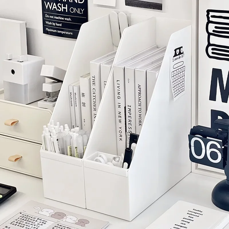 

Desktop Book Rack Vertical Desktop Paper Storage Box Office Desk Stationery Storage Box Study Office Supplies Storage