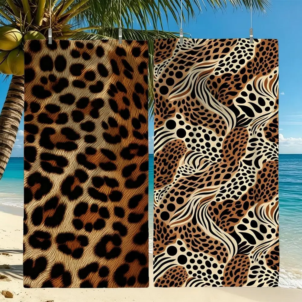 Pattern Leopard Print Towel Towel Beach Towel Oversized Quick Dry Towel Absorbent Soft Swim BeachTowels for Men Women