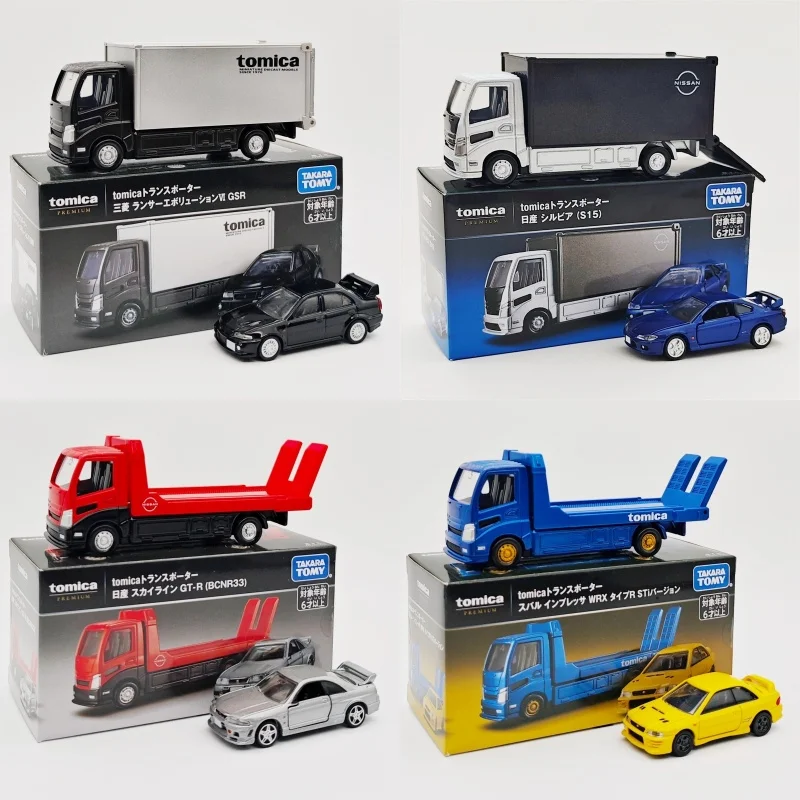 Takara Tomy Tomica Diecast Car Transporter Subaru WRX Sports Car Model Alloy Miniature Vehicle Boys Toy Collectible Car Set