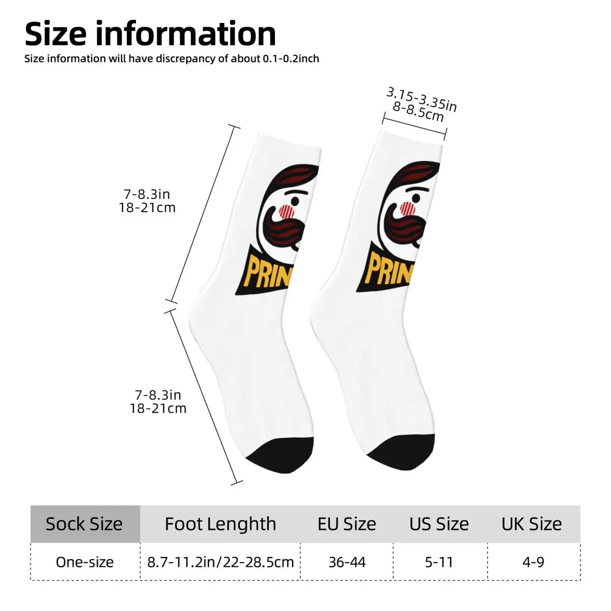 Pringles-Chaussettes anti-transpiration pour hommes et adultes, bas drôles, chaussettes de course graphiques douces, automne