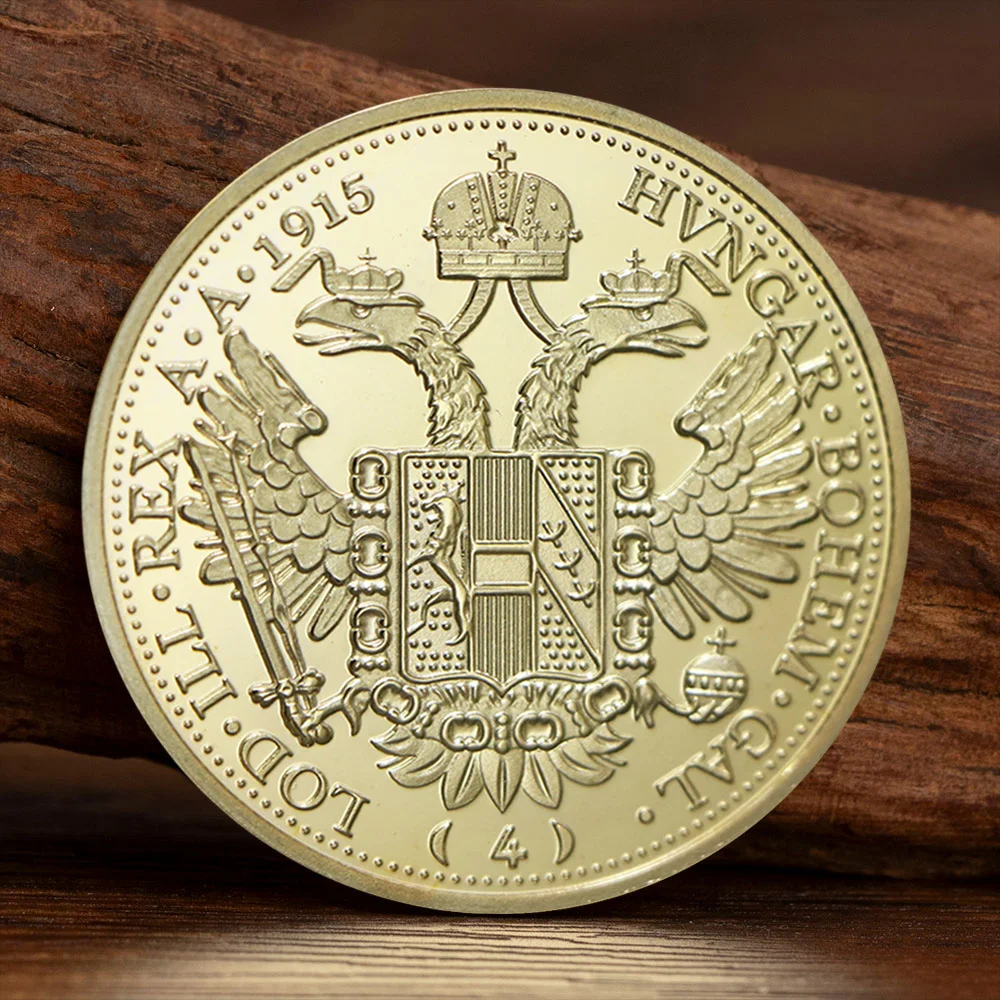 1915 Austrian Gold-plated Commemorative Coin - Franz Joseph I Collection Coin - Image 2