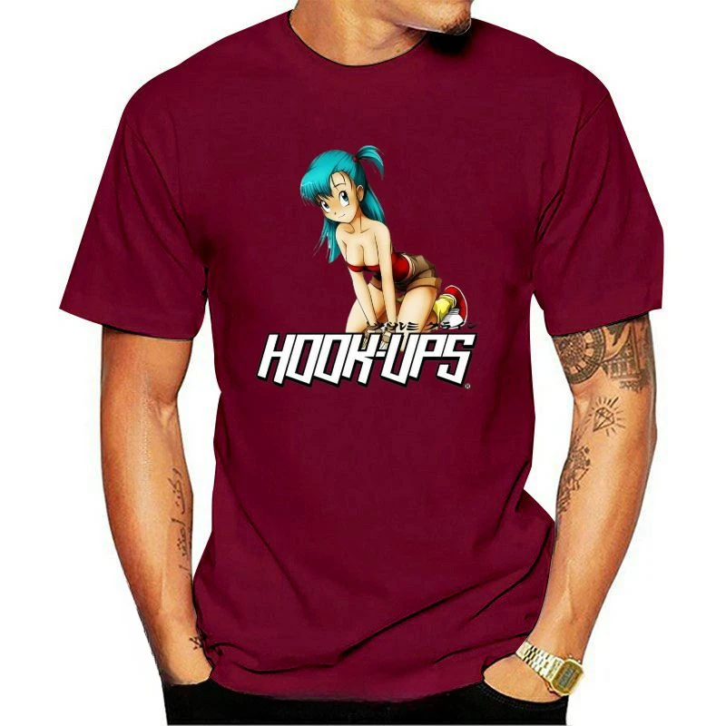 New Arrival fashion Vintage Hook Ups Skaterboard Sexy Bulma Anime Tops Tee T Shirt Size S M L XL 5XL Breathable Men Tops T-Shirt