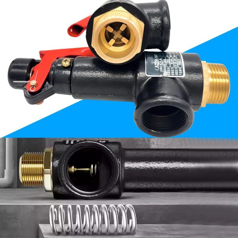 NEW Spring Type Pressure Relief Valve Iron Body Pressure Release Safety Valve for Air Compressor Screw Machine boiler A27W-10T