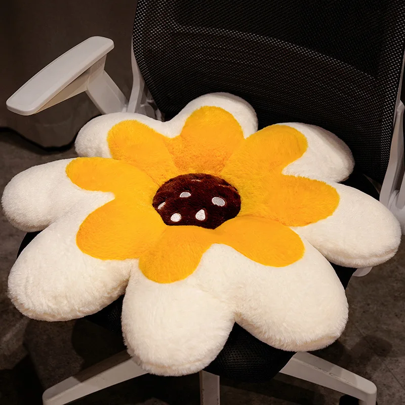 New Super Big Plush Sun Flowers Pillow Soft Toy Stuffed Toy Plush Mats Meditation Cushion Floor for Kids Baby Birthday Gift Toys