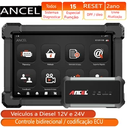 ANCEL X7 HD Truck Scanner 2024 Diesel Heavy Duty Truck Diagnostic Tool ECU Oil Reset 24V 12V All System OBD2 Diesel Tool