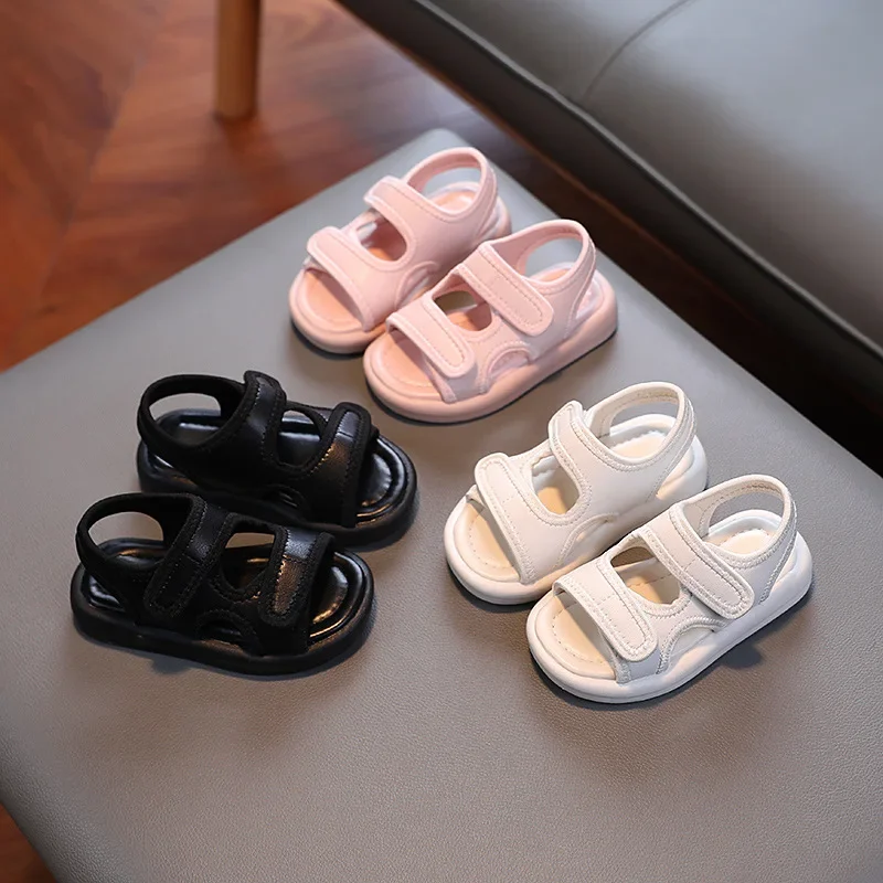 Summer Kids Sandals Solid Color Boys Beach Sandals Soft Bottom Infant Girls Shoes