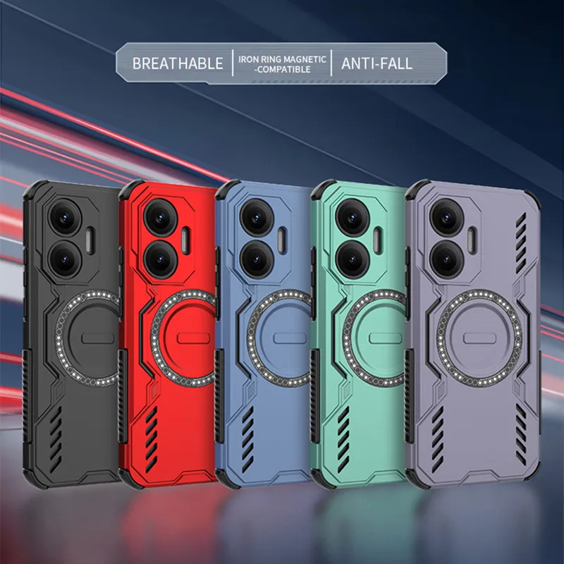 Защитный чехол для объектива, рассеивающий тепло чехол для Xiaomi Poco F7 5G, чехол с магнитной беспроводной зарядкой, чехол Fundas