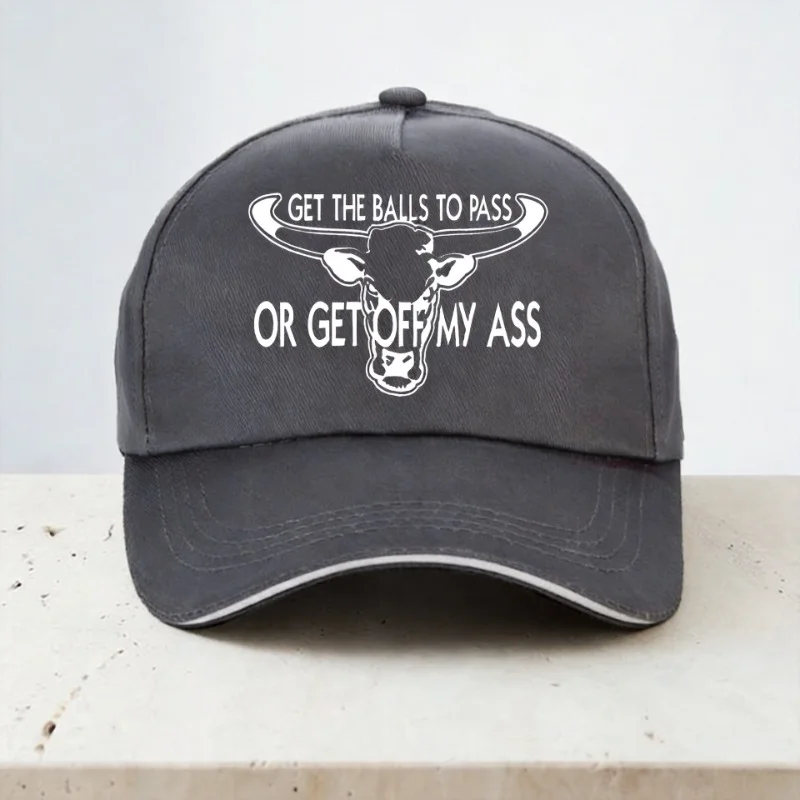 get the balls to pass or get off my ass Baseball Cap bull printing man hat summer Adjustable snapback hats