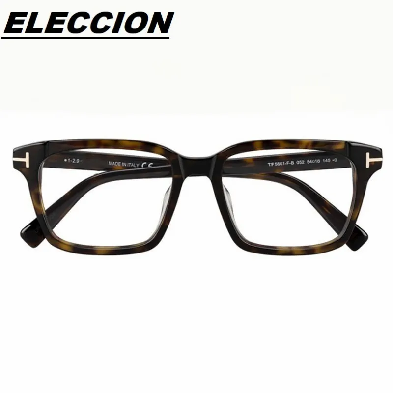 TOM Brand Vintage Acetate Optics Glasses Frame Women Men Myopia Frames Rectangle Eyewear Prescription Eyeglasses TF5661