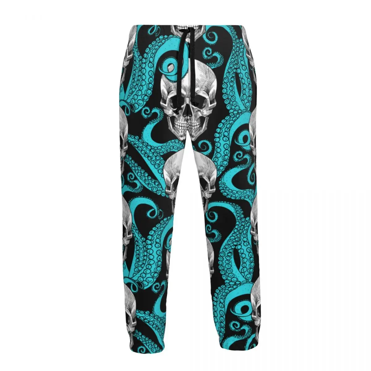 

Casual Jogger Pants White Skull With Octopus Foot Men Fitness Gyms Pants Outdoor Sweatpants Pants Mens Trousers