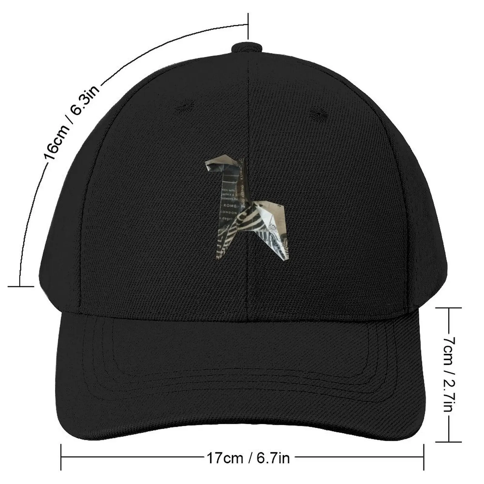 Origami zebra paper folded animal Baseball Cap Snap Back Hat Gentleman Hat Golf Women Men's