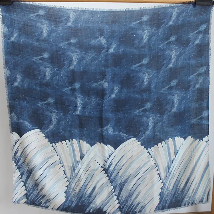 

Tassels Cashmere Designer Scarf Luxury Winter Women Square Pashmina Blue Scarves Soft Shawls Foulard Femme Cachemire 100CM