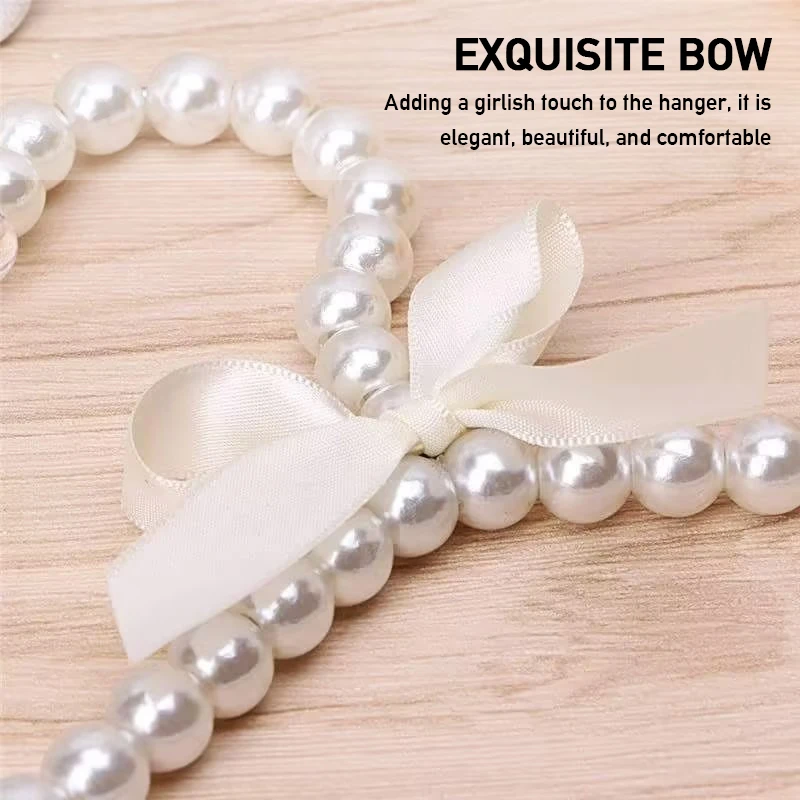 40CM Pearl Hanger with Bow Tie Bride Swimsuit Plastic Hanger for Adult Clothes Pegs Princess Clothespins Wedding Dress Hanger