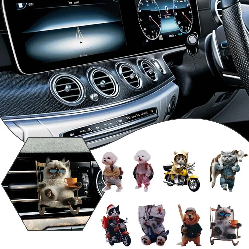 Car Cute Cat And Dog Aromatherapy Air Freshener Vent Clip Laundry Fresh Scent Automotive Air Fresheners Car Interior Accessories view 2