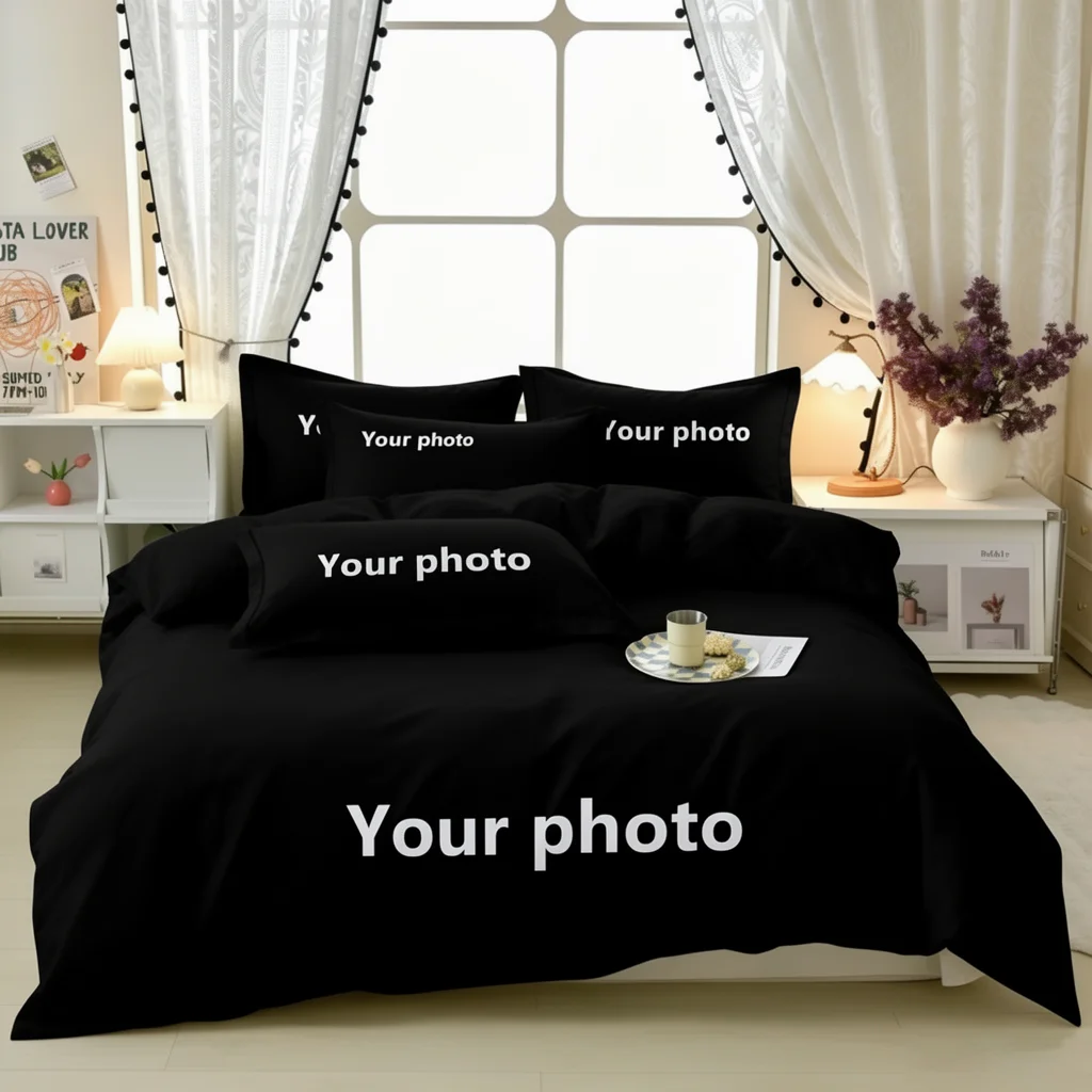 Washable Custom Duvet Cover Set 1 Cover 2 Pillowcases Personalized Bed Linens