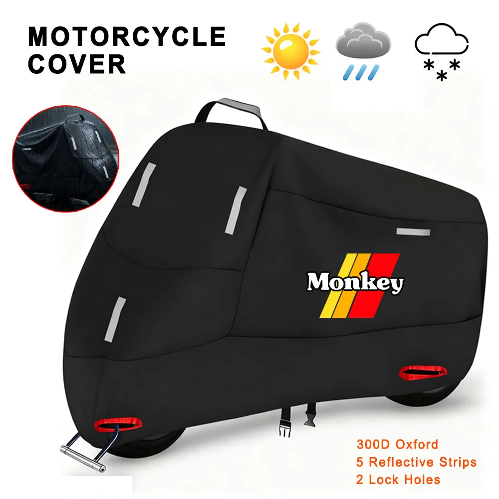 Motorcycle Cover 300D Oxford Waterproof Outdoor Indoor Protective Snow Dust UV Protection for Monkey 125 Monkey125 2018-2024